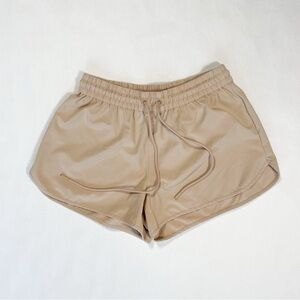 Aritzia TNA Tan Drawstring Dolphin Athletic Shorts